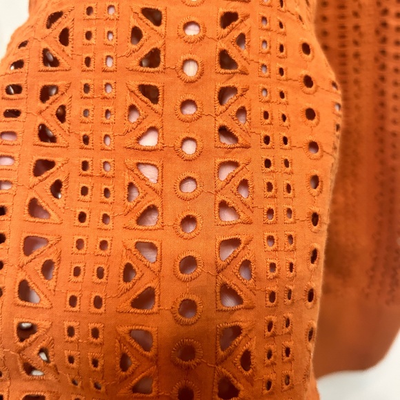 Burnt orange eyelet open work Zara two piece set - Picture 4 of 7